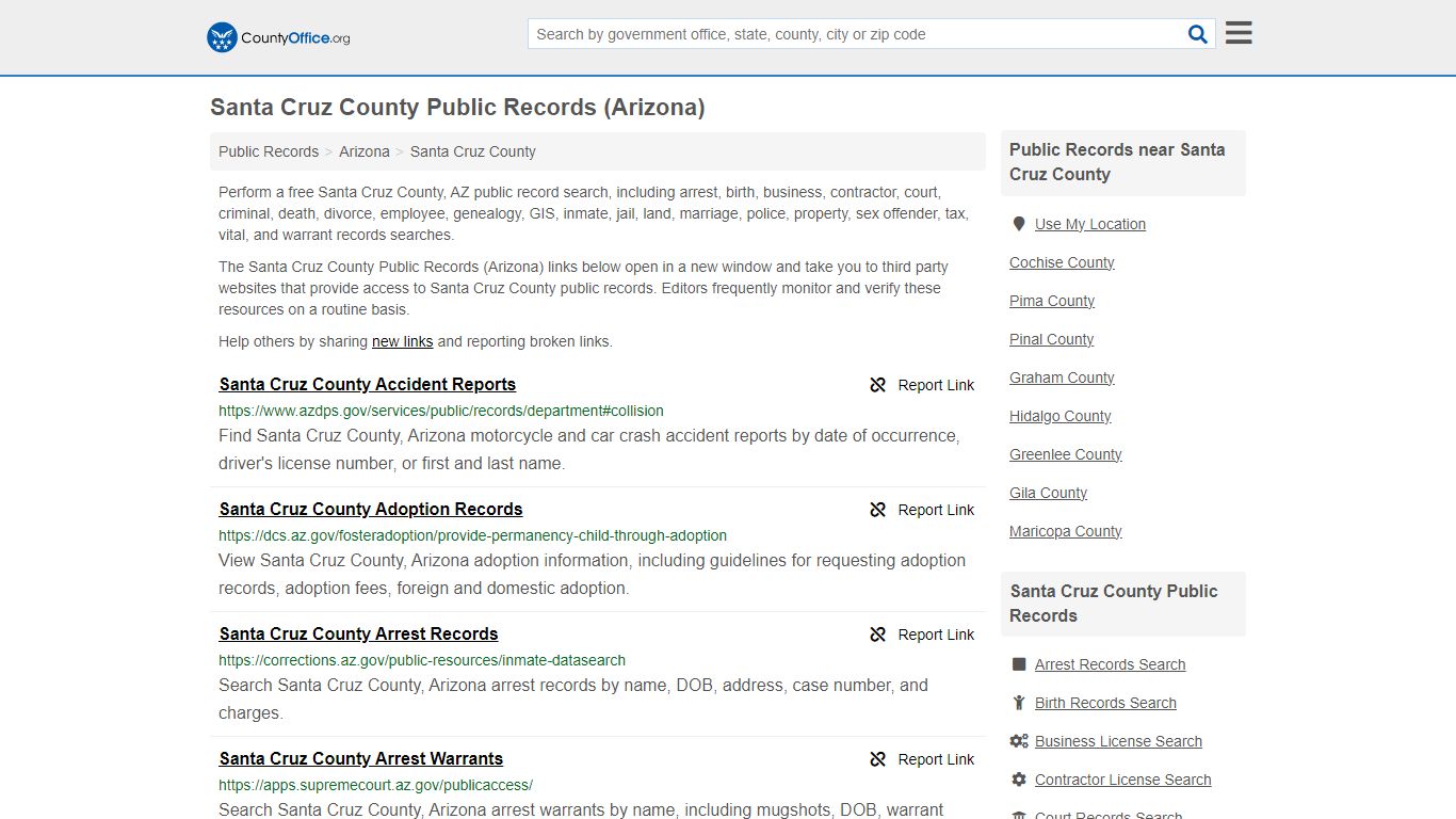 Santa Cruz County Public Records (Arizona) - County Office