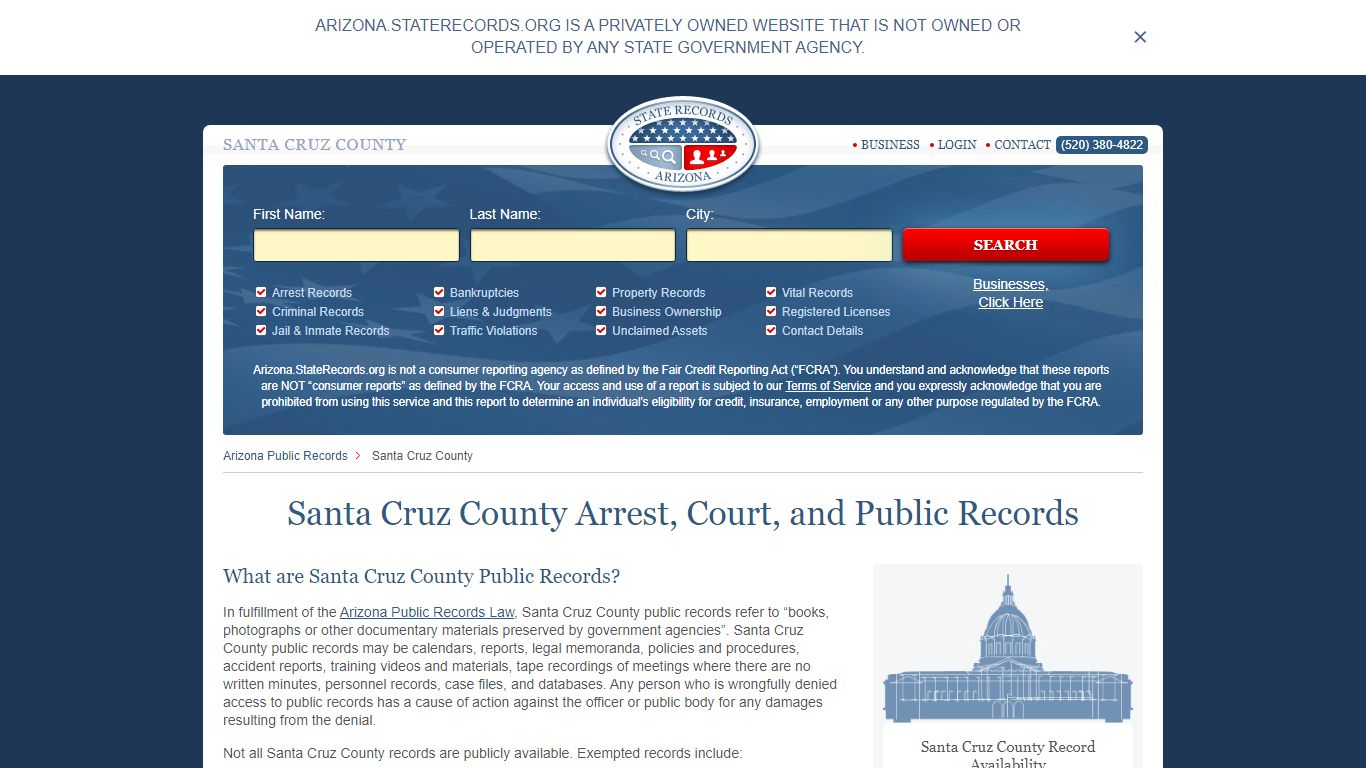 Santa Cruz County Arrest, Court, and Public Records
